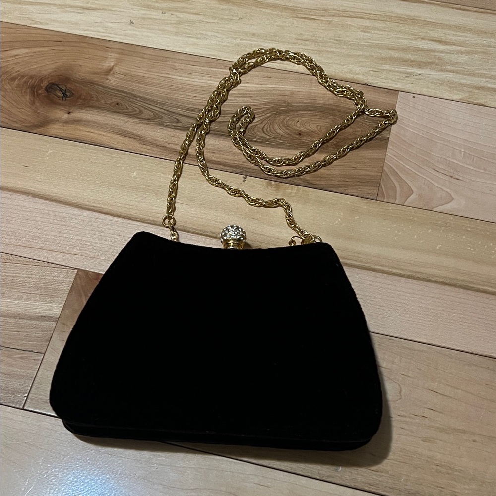 Elegant Dark Brown Velvet Evening Bag